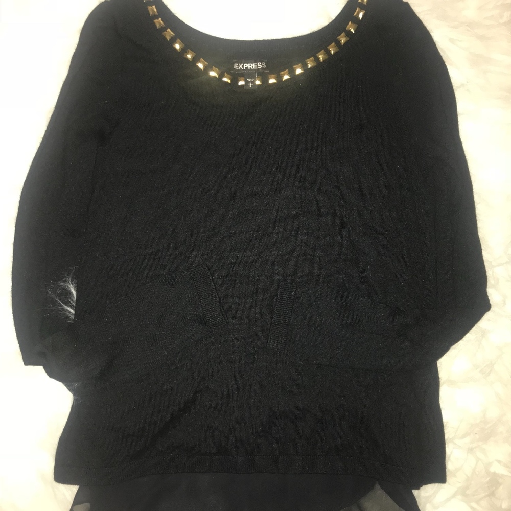 Express Black Open Back Sweater